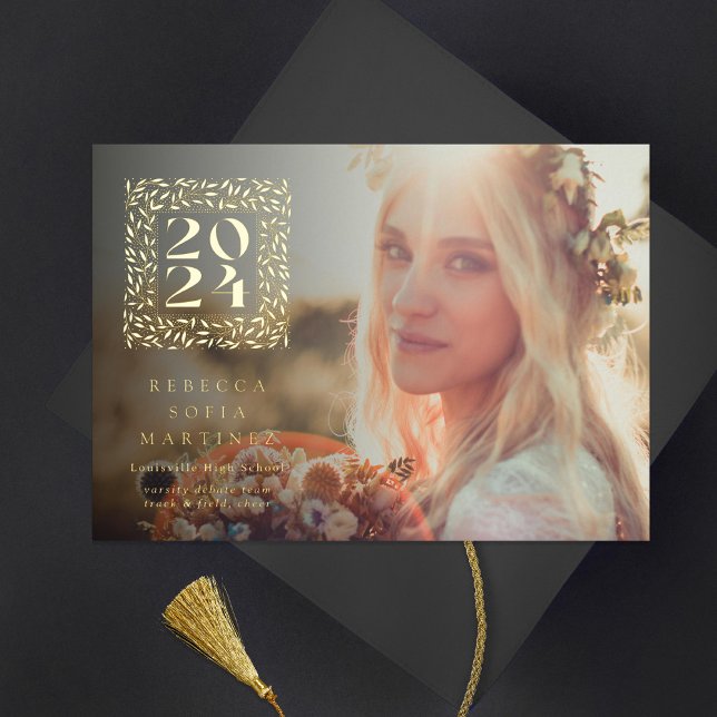 Invitation En Aluminium Classe de photos d'or de 2024 (Créateur téléchargé)