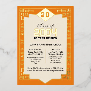 Invitation En Aluminium Classe élégante de 2004 20 Année Réunion de l'écol