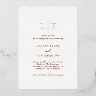 Invitation En Aluminium Classic Elegant Rose Gold Engagement Party Foil