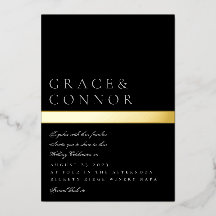 Classic moderne Black Grey Gold Foil Mariage