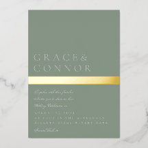 Classic Moderne Sage Vert Gold Mariage