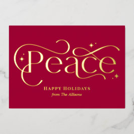 Invitation En Aluminium Classic Peace Foil Business Holiday Card