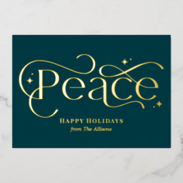 Invitation En Aluminium Classic Peace Foil Business Holiday Card