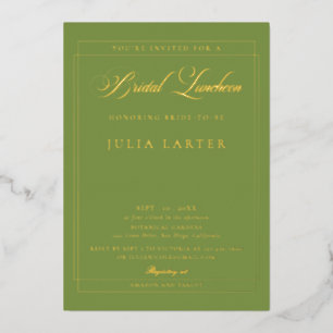 Invitation En Aluminium Classique Ivory Vert Calligraphie Bridal Luncheon