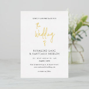 Invitation En Aluminium Classique Mariage Moderne Enregistrer la Date