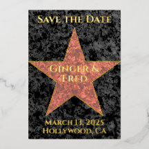 Classy Foil Hollywood Star Enregistrer la date