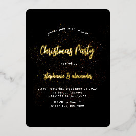 Invitation En Aluminium Classy Gold Black Christmas Party Luxe