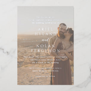 Invitation En Aluminium Clean Photo Mariage moderne
