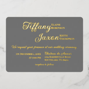 Invitation En Aluminium Co-Starring Grey Mariage Real