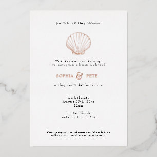 Invitation En Aluminium Coastal Chic Foil Mariage Inviter Noir Blanc