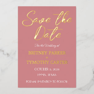 Invitation En Aluminium Code QR moderne Photo Dusty Rose Script Mariage