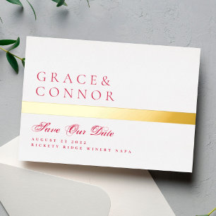 Invitation En Aluminium Code QR Stripe Rouge Magenta Photo Enregistrer La