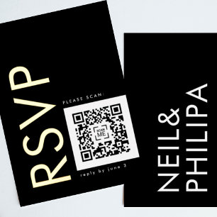 Invitation En Aluminium CODE QR Ultra Moderne 2 x OR RSVP