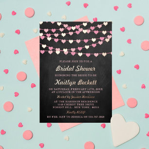 Invitation En Aluminium Cœurs d'amour en ficelle suspendus Mariage Réel