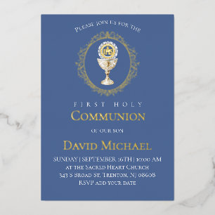 Invitation En Aluminium communion solennelle catholique Eucharistie