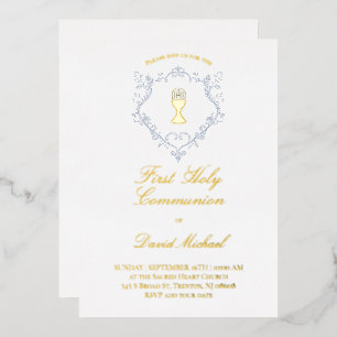 Invitation En Aluminium communion solennelle catholique religieuse