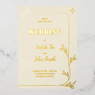 INVITATION EN ALUMINIUM CONCEPTION ROMANTIQUE SIMPLE