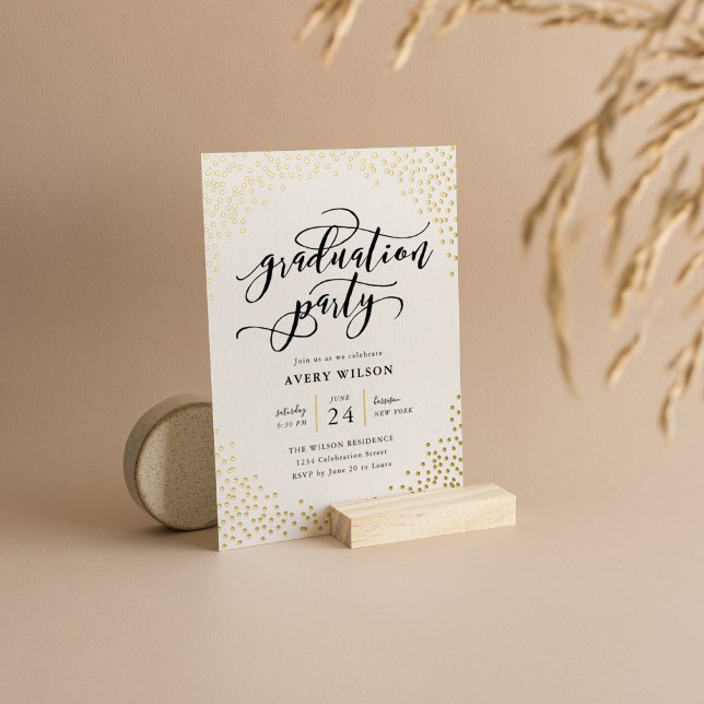 Invitation En Aluminium Confeti Elegant Script (Créateur téléchargé)