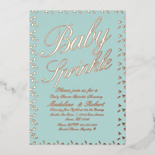 Invitation En Aluminium Confettis doux pour Baby Shower Paillettes Pressée