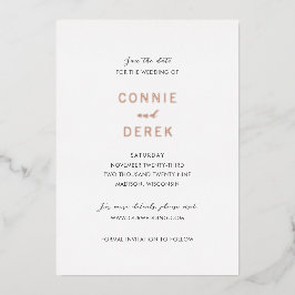 Invitation En Aluminium Connie Modern Elegant Wedding Enregistrer la date
