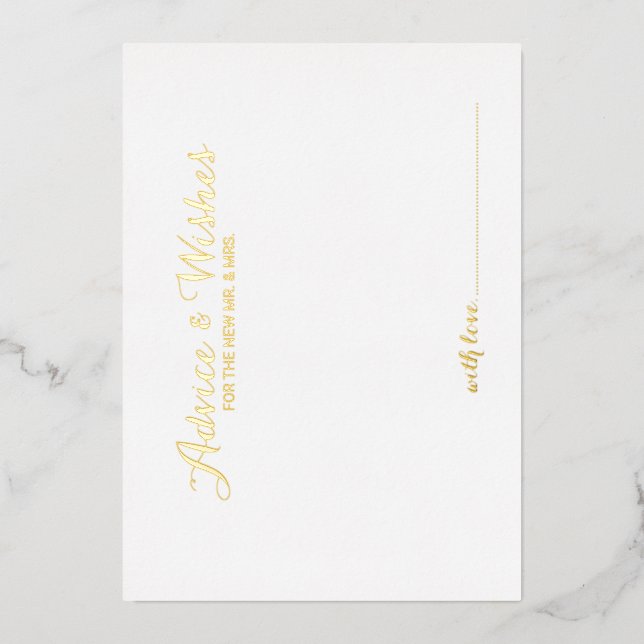 Invitation En Aluminium Conseil Mariage de script élégant et des souhaits  (Recto)