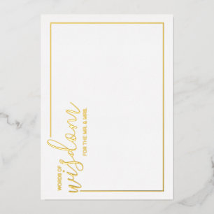 Invitation En Aluminium Conseil Mariage de script moderne et souhaits or
