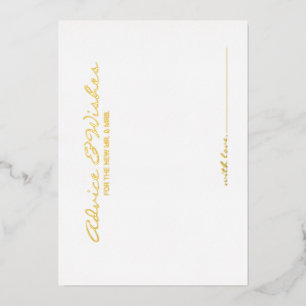 Invitation En Aluminium Conseils et Vœux de Mariage Elegant Script Or