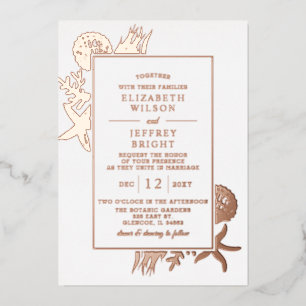 Invitation En Aluminium Coquillages Rustiques Marine Ocean Beach Mariage