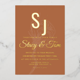 Invitation En Aluminium Coton Plant Ampersand Pressé 