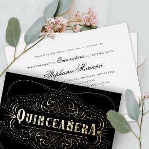 Invitation En Aluminium Couleur personnalisée Quinceañera Sud-Ouest Or