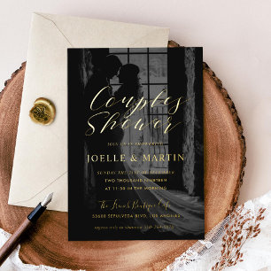 Invitation En Aluminium Couple's Shower Photo Engagement Party Gold