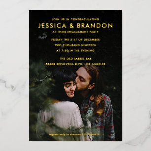 Invitation En Aluminium Couple's Shower Photo Engagement Party Gold