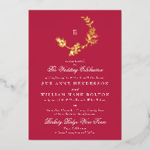 Couronne florale Monogramme classique Magenta roug