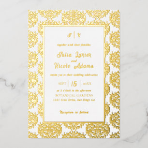 Invitation En Aluminium Couronne florale romantique élégante moderne de ma