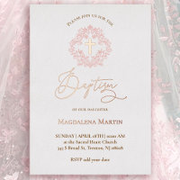 couronne rose Baptême