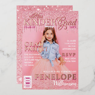 Invitation En Aluminium Couverture de la Parties scintillant rose de Mlle