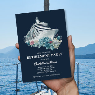 Invitation En Aluminium Croisière de fête de retraite élégante Bateau Arge