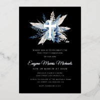 croix d'argent moderne première communion