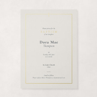Invitation En Aluminium Croix Religieuse Arrondie en Or Luxueux pour Baptê