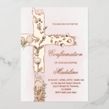 Croix sainte florale Confirmation