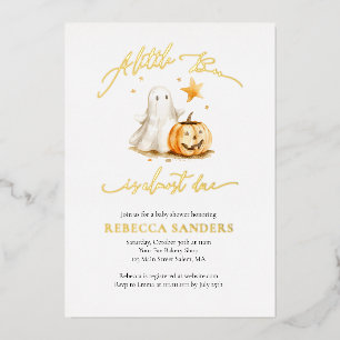 Invitation En Aluminium Cute Ghost Pumpkin Boo Baby Shower Halloween