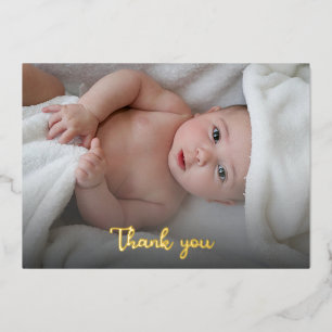 Invitation En Aluminium Cute Simple Merci Nouveau bébé Douche personnalisé