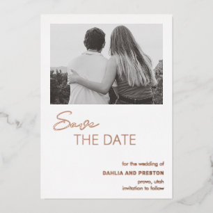 Invitation En Aluminium Dahlia Mariage moderne contemporain Enregistrer la