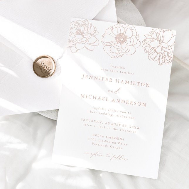 Invitation En Aluminium Dainty Floral Mariage (Créateur téléchargé)