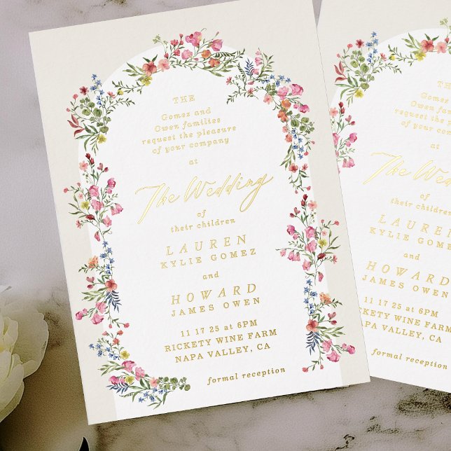 Invitation En Aluminium dainty romantique arche fleurie printemps jardin m (Créateur téléchargé)