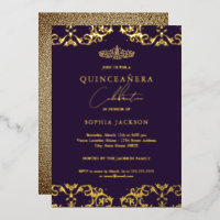 Damassé Or Pourpre Quinceanera 15e Anniversaire