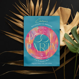 Invitation En Aluminium Dames Bachelorette Week-end Pool Party