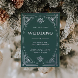 Invitation En Aluminium Déco moderne | Élégant Mariage de vacances vertes