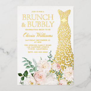Invitation En Aluminium Déjeuner de robe et de fleurs et bridal shower pét