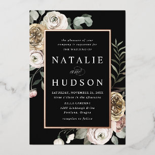 Invitation En Aluminium Delicate Winter Floral Frame Wedding
